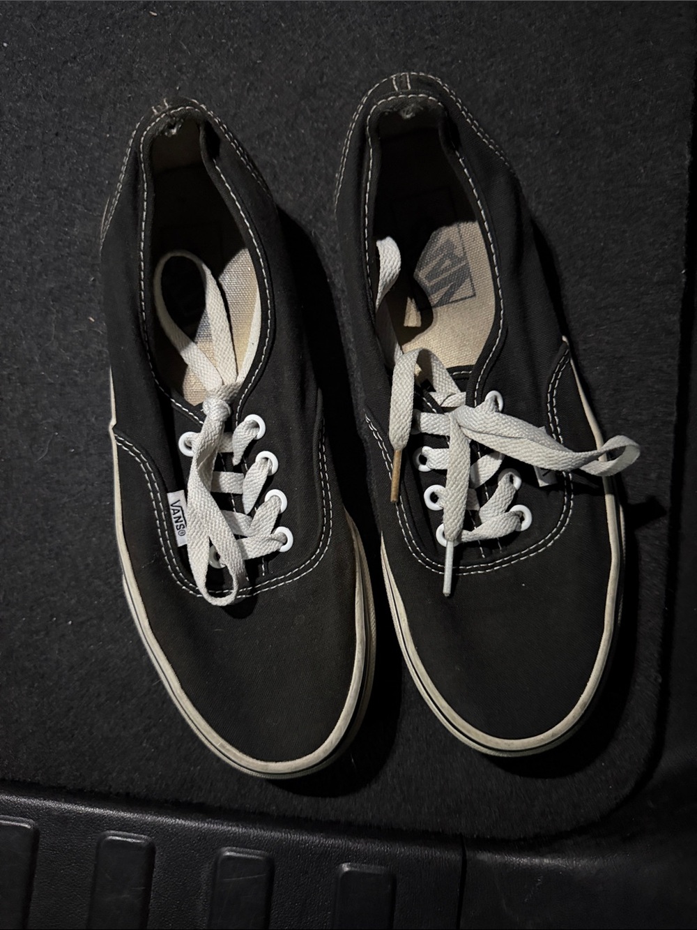 Vans Black Canvas Low-Top Sneakers with White Laces